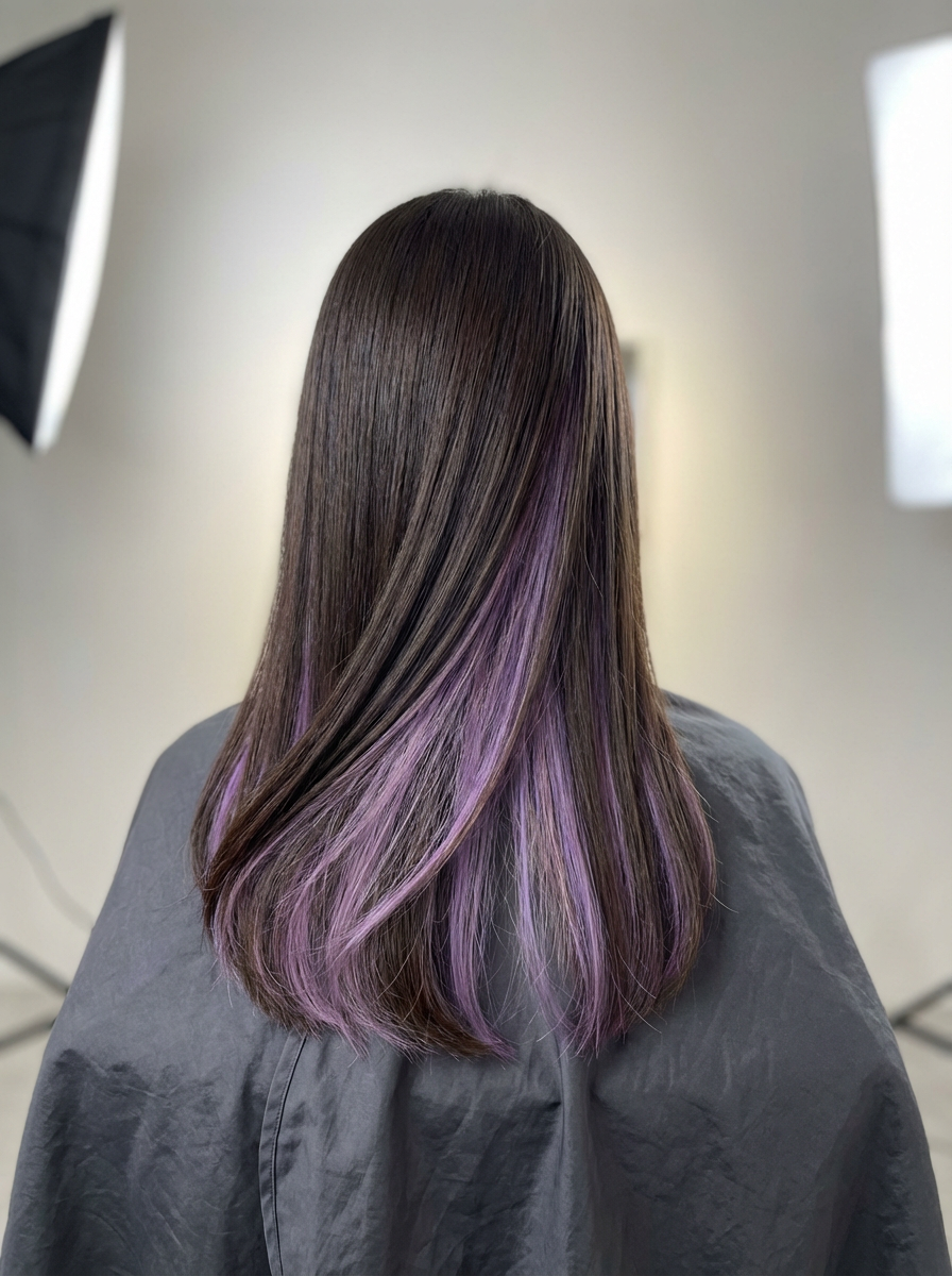 6Dエクステ ラベンダー インナーカラー 神戸