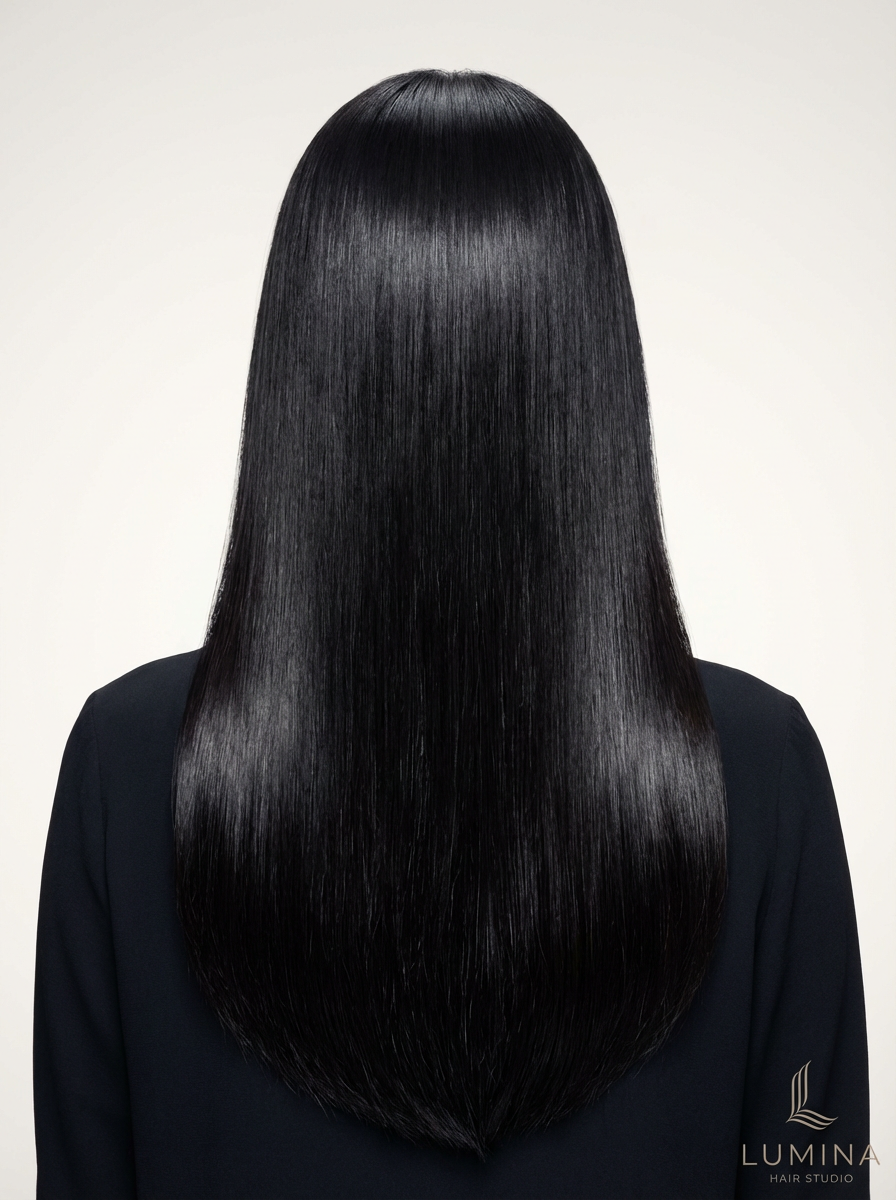 6Dエクステ 黒髪 艶ストレート ロング 神戸