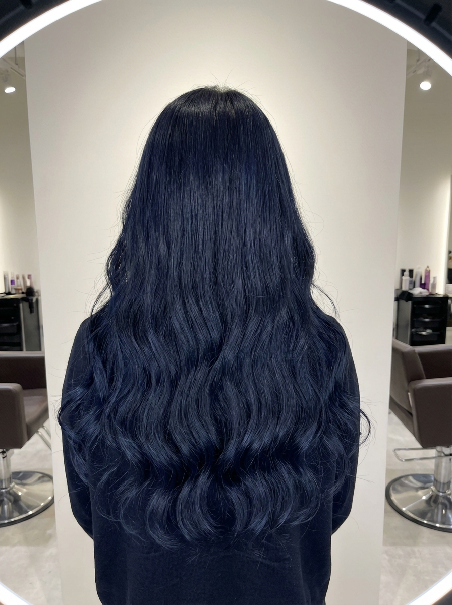 6Dエクステ ダークネイビー ロングウェーブ 神戸三宮