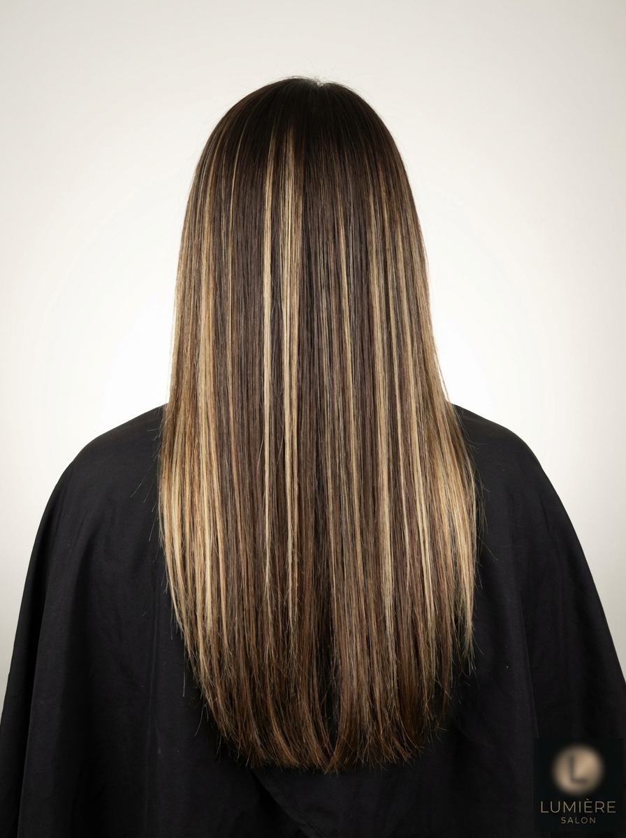 6Dエクステ ハイライト ブラウン ロング 三宮