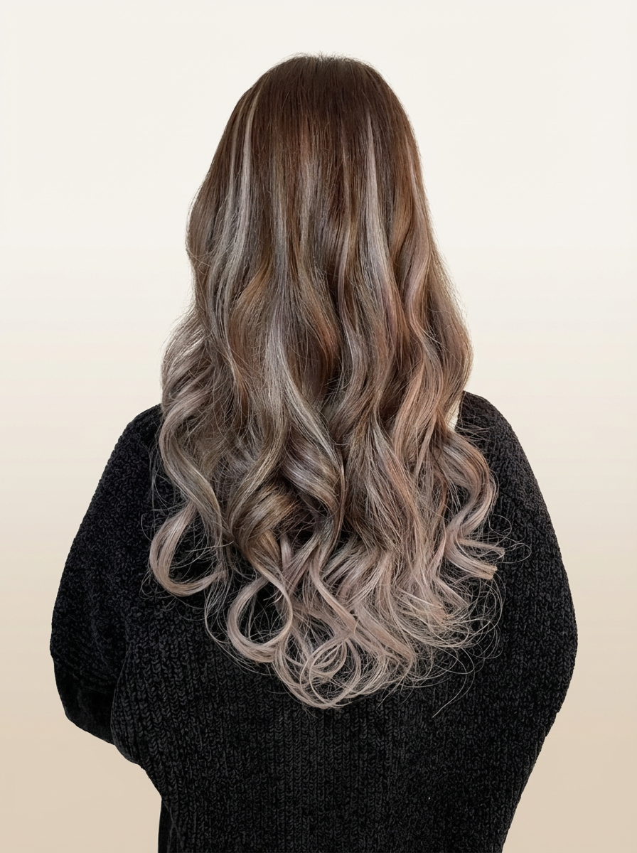 6Dエクステ グレージュ ロングストレート 神戸エクステ