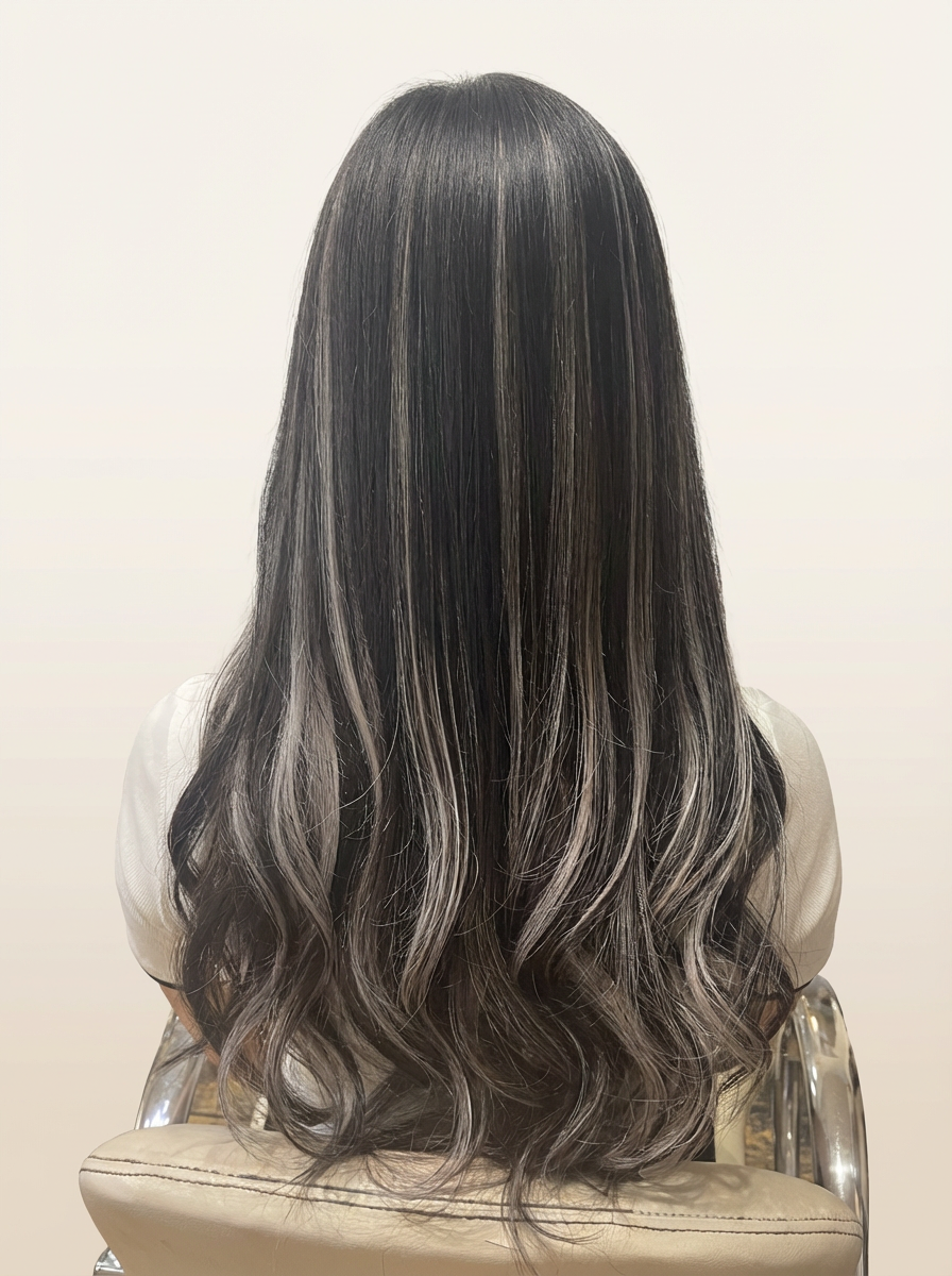 6Dエクステ ミルクブラウン ロングストレート 三宮